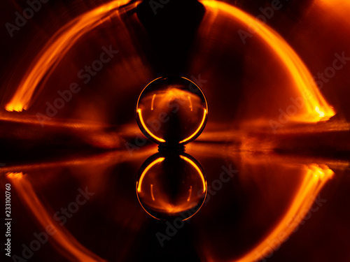 The light painting technique produces an abstract shockwave effect. photo