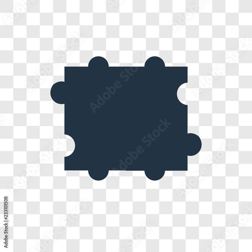 Puzzle vector icon isolated on transparent background, Puzzle transparency logo design