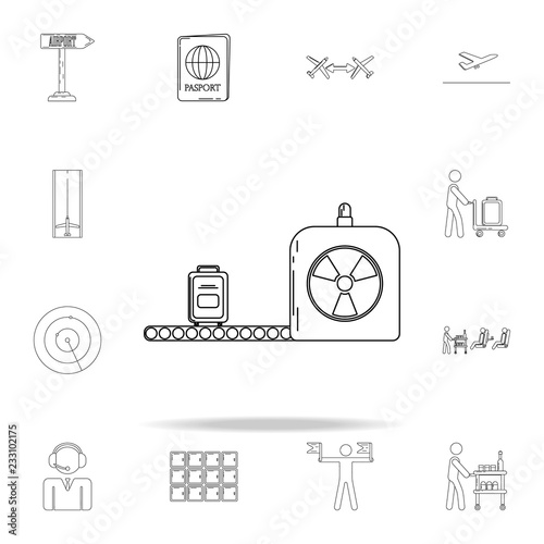 check on radioactivity of luggage icon. Airport icons universal set for web and mobile