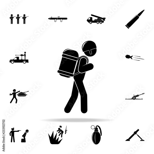 soldier with a backpack icon. Army & War icons universal set for web and mobile
