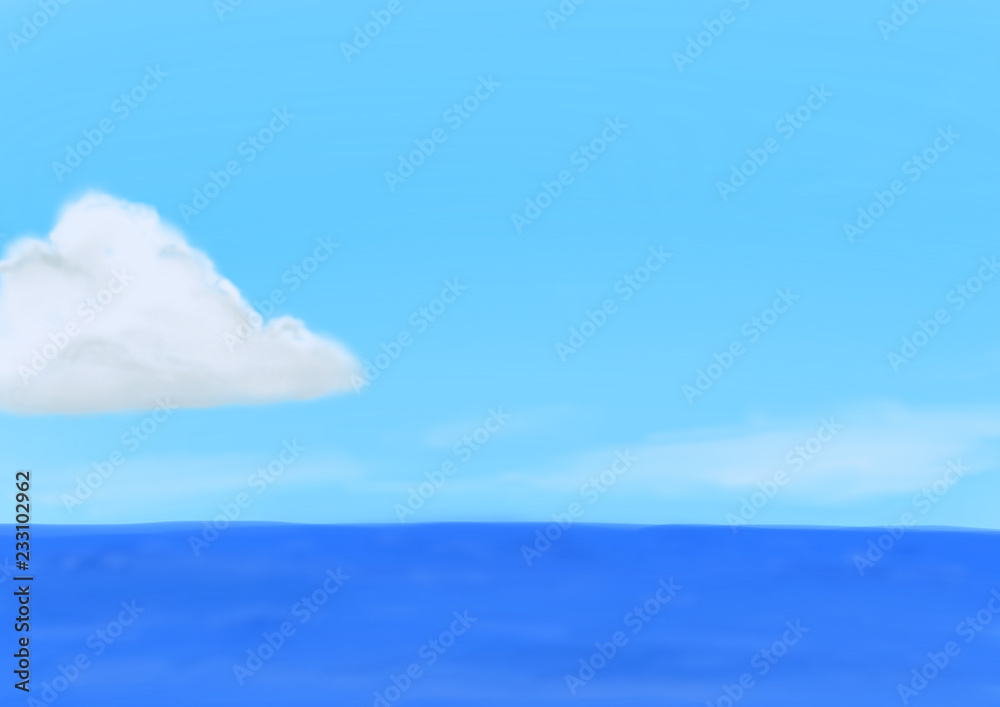 水平線 海と空 Stock Illustration Adobe Stock