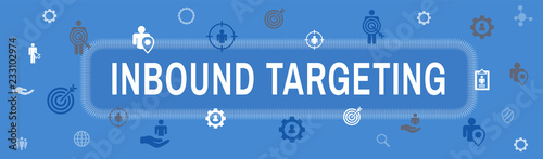 Digital Inbound Marketing  and Targeting Web Banner w Vector Icon Set