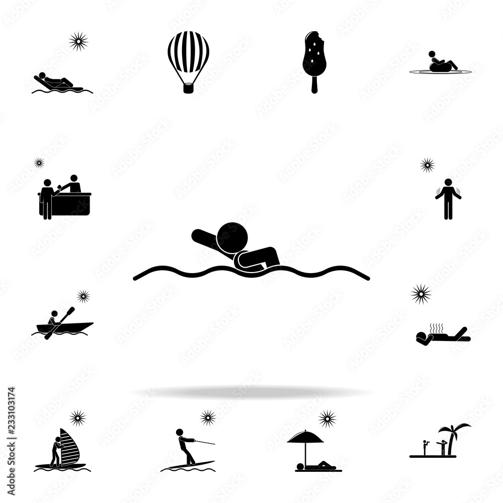 swim in the sea icon. Beach holidays icons universal set for web and mobile