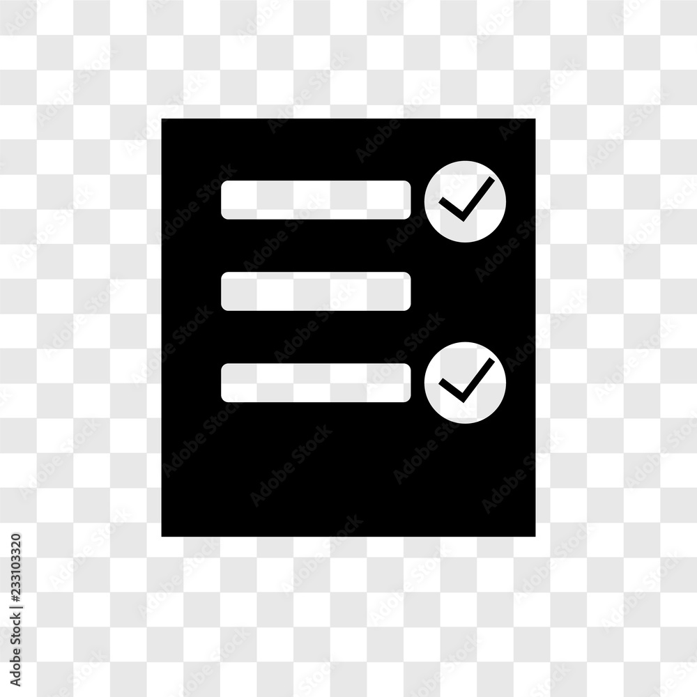 Foto Test vector icon isolated on transparent background, Test transparency logo desi