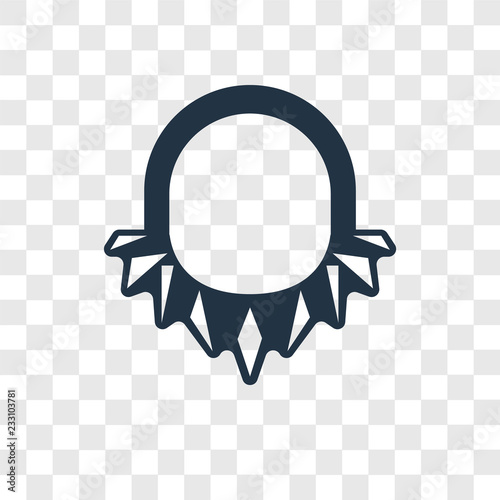 Necklace vector icon isolated on transparent background, Necklace transparency logo design