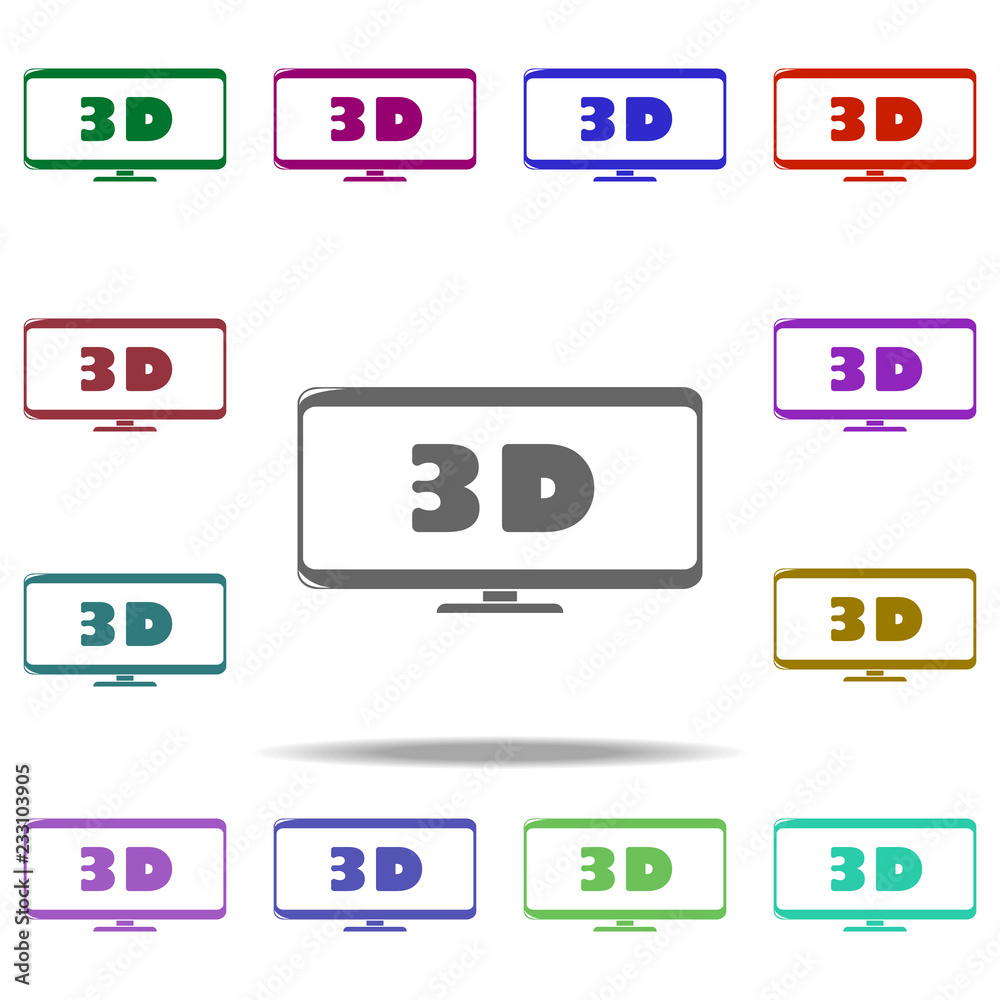 3d sign in monitor icon. Elements of Cinema and Teatr in multi color style icons. Simple icon for websites, web design, mobile app, info graphics 3d sign in monitor icon. Elements of Cinema and Teatr in multi color style icons. Simple icon for websites, web design, mobile app, info graphics