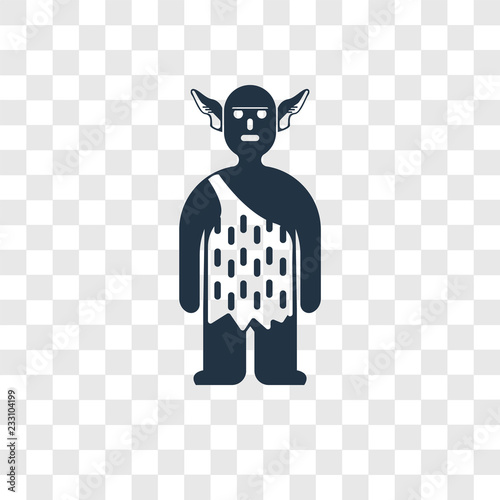 Troglodyte vector icon isolated on transparent background, Troglodyte transparency logo design