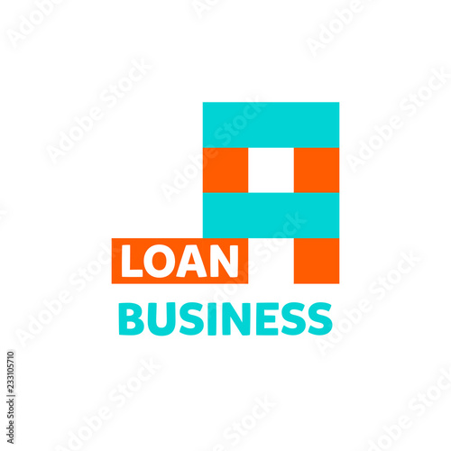 Loan logo. House and home financial sign. Concept badge for corp