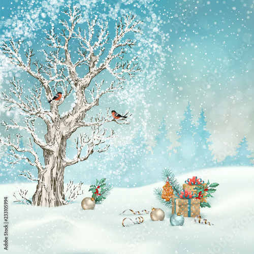 Christmas winter scene