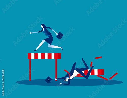 Competition business, Concept business vector illustration, Flat business cartoon, Defeat, Loss, Rivalry, Victory, Achievement.