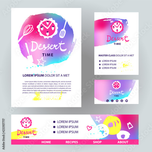 Dessert time. Template element corporate identity, banner, poste