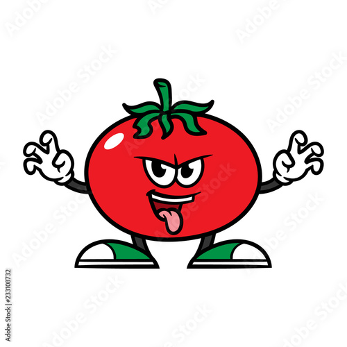 Cartoon Scaring Tomato Character