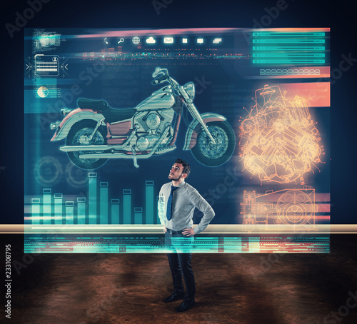 Hologram screen moto photo