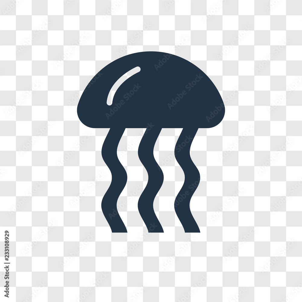 Jellyfish vector icon isolated on transparent background, Jellyfish transparency logo design
