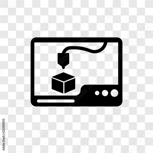 3d printer vector icon isolated on transparent background, 3d printer transparency logo design