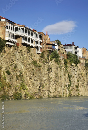 Kura river in Metekhi. Tbilisi. Georgia