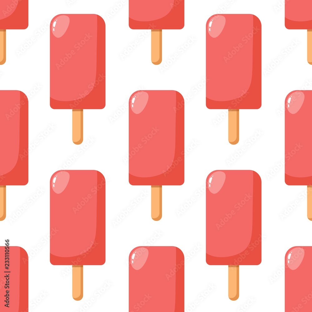 Ice cream pattern. Stock flat vector illustration. Ice cream pattern. Stock flat vector illustration.