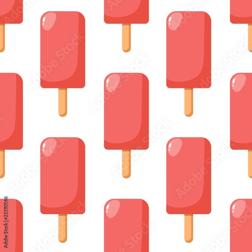Ice cream pattern. Stock flat vector illustration.