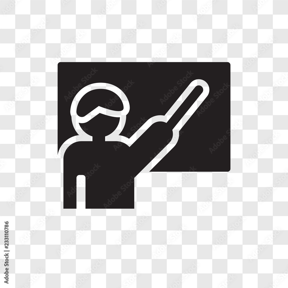 Teacher with stick vector icon isolated on transparent background, Teacher with stick transparency logo design Teacher with stick vector icon isolated on transparent background, Teacher with stick transparency logo design