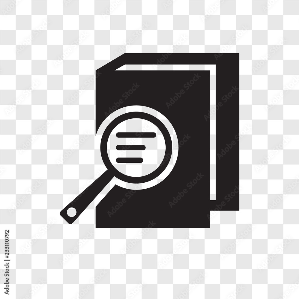 Book and magnifying vector icon isolated on transparent background, Book and magnifying transparency logo design Book and magnifying vector icon isolated on transparent background, Book and magnifying transparency logo design