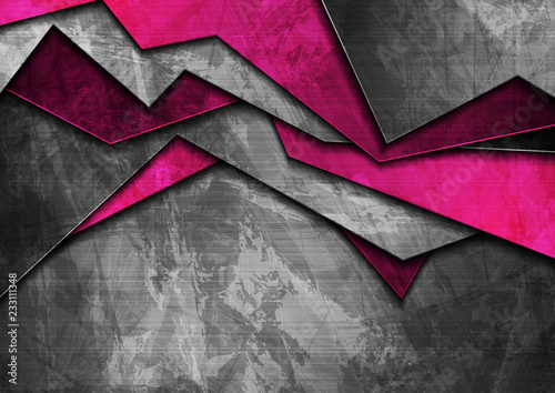 Grunge tech material purple and dark grey background