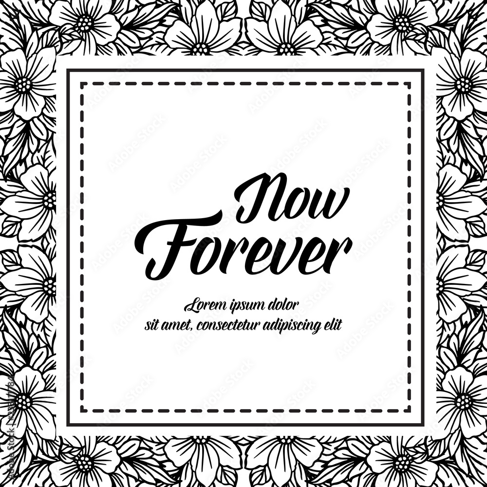 Beautiful vintage card for now forever text vector art