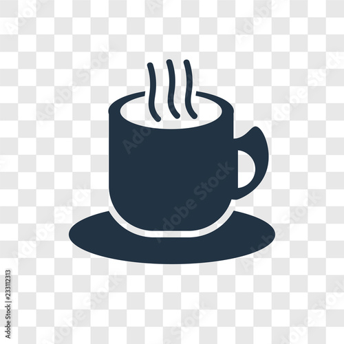 Tea cup vector icon isolated on transparent background, Tea cup transparency logo design
