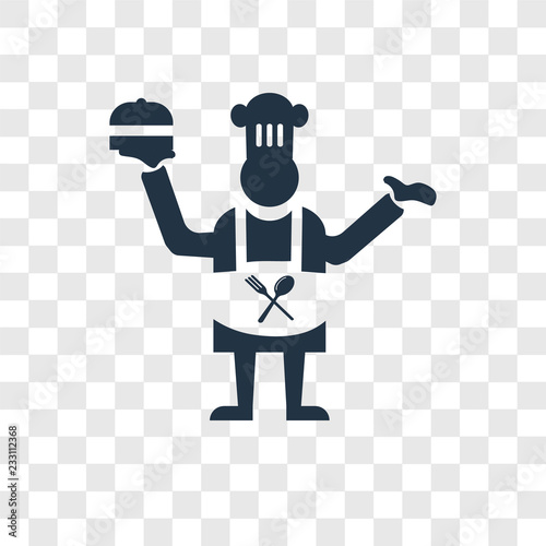 Chef vector icon isolated on transparent background, Chef transparency logo design