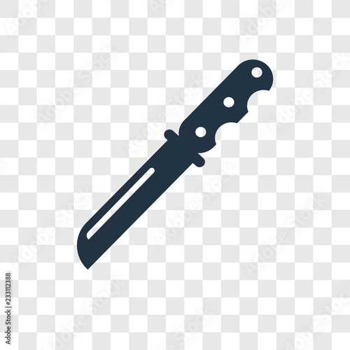 Knife vector icon isolated on transparent background, Knife transparency logo design