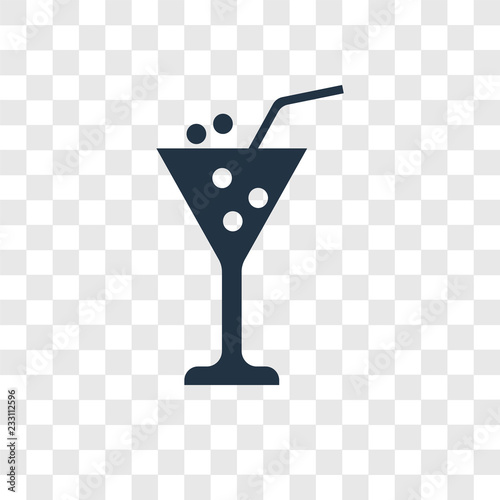 Cocktail vector icon isolated on transparent background, Cocktail transparency logo design
