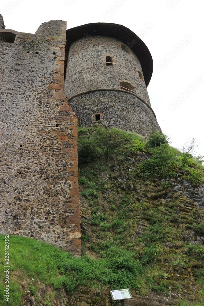 The wall and main tower of medieval Somoska castle, SLovakia