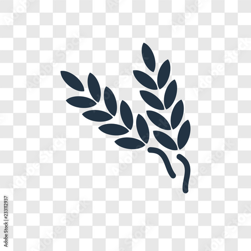 Wheat vector icon isolated on transparent background, Wheat transparency logo design