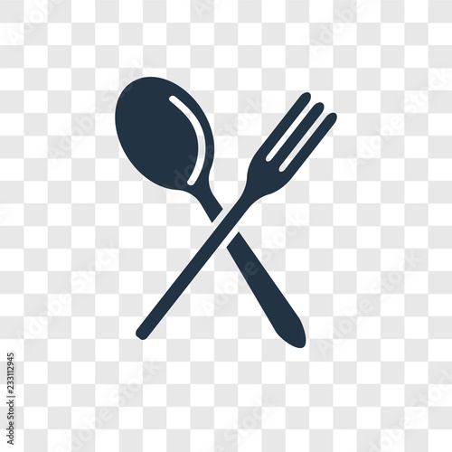 Fork vector icon isolated on transparent background, Fork transparency logo design