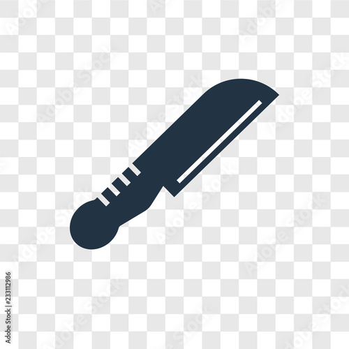 Knife vector icon isolated on transparent background, Knife transparency logo design