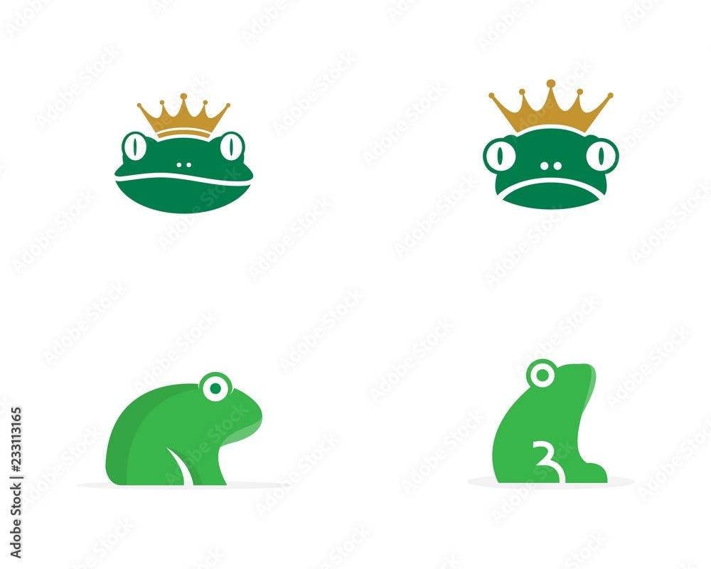 Naklejka premium Ilustracja wektorowa szablon Logo żaba
