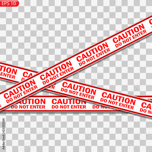 Black and red caution lines
