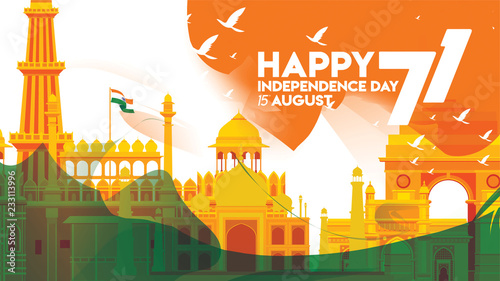 indian independence day background banner design for cover or greeting