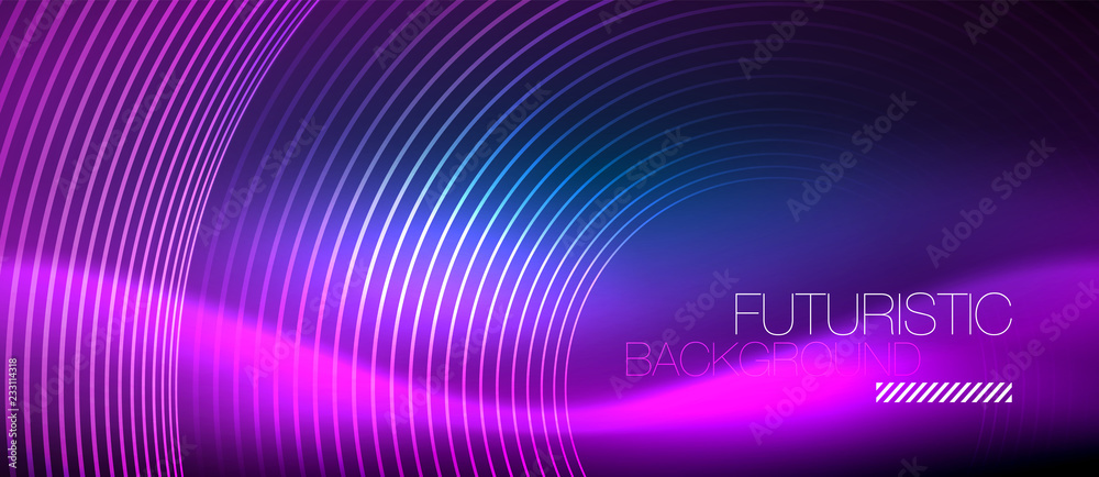 Neon glowing circles background Neon glowing circles background