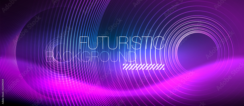 Neon glowing circles background Neon glowing circles background