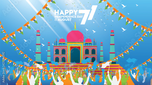 indian independence day background banner design for cover or greeting