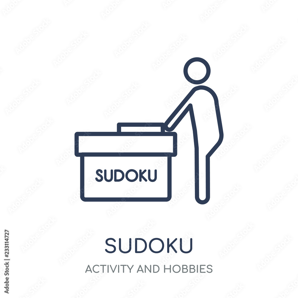 Sudoku icon. Sudoku linear symbol design from Activity and Hobbies collection.