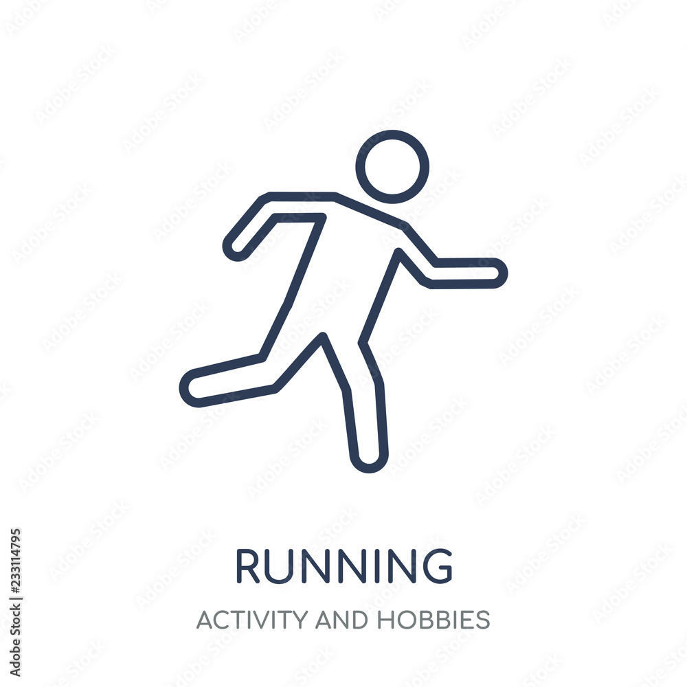 Running icon. Running linear symbol design from Activity and Hobbies collection.