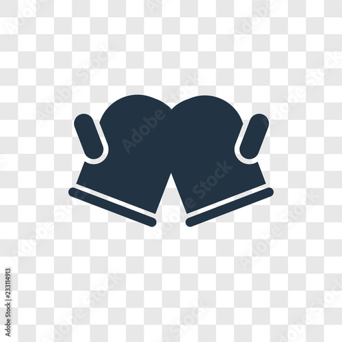 Mitten vector icon isolated on transparent background, Mitten transparency logo design