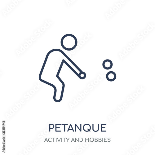 Petanque icon. Petanque linear symbol design from Activity and Hobbies collection.