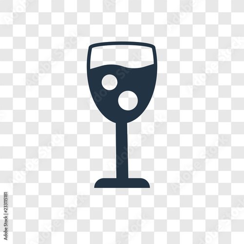 Glass vector icon isolated on transparent background, Glass transparency logo design