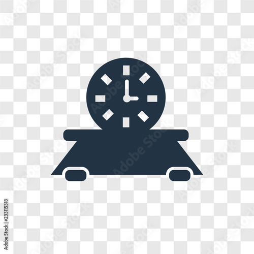 Clock vector icon isolated on transparent background, Clock transparency logo design