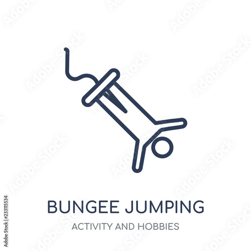 Bungee jumping icon. Bungee jumping linear symbol design from Activity and Hobbies collection.