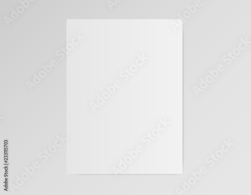 Blank note paper with space for text on gray background. Vector illustration
