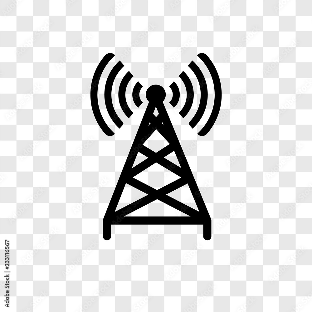 Antenna vector icon isolated on transparent background, Antenna ...