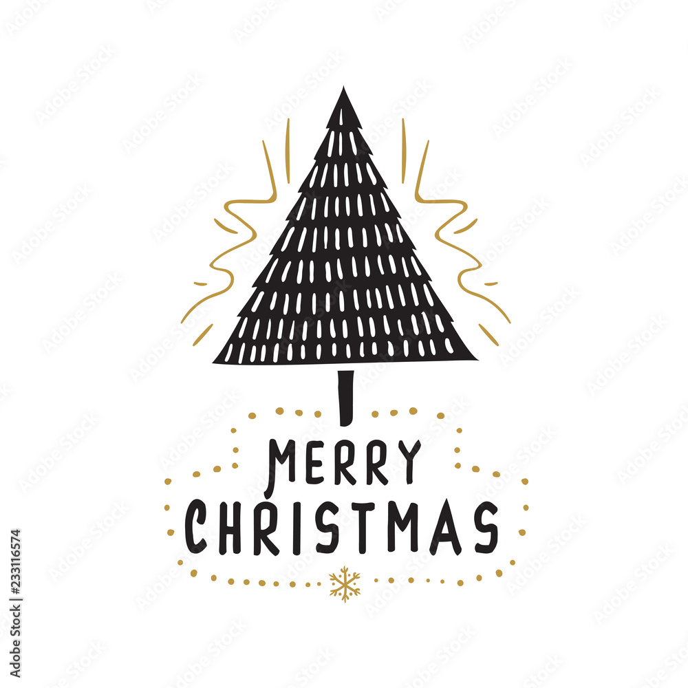 Merry Christmas typography.